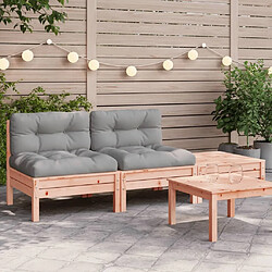 Maison Chic Canapé 2 places de jardin avec coussins et repose-pied | Canapé Sofa d'extérieur | Fauteuil terrasse -MN21710