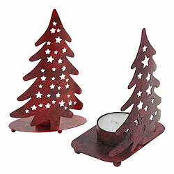 Aubry Gaspard Photophore sapin de Noël en métal (Lot de 2).