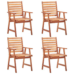 Maison Chic Lot de 4 Chaises de salle à manger d'extérieur Acacia massif -GKD95936