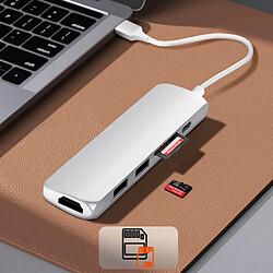 Hub USB-C vers HDMI, 2x USB, USB-C 60W, Lecteurs carte Satechi Argent pas cher