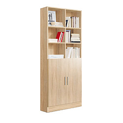 Pegane Etagère / bibliothèque coloris Chêne Cambrian - longueur 82 x profondeur 35 x hauteur 186 cm