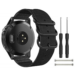 Wewoo Bracelet pour montre connectée Garmin Fenix 5 en nylon à trois anneaux de 22 mm Noir