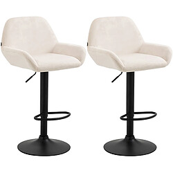 Non Lot de 2 tabourets de bar Braga velours noir