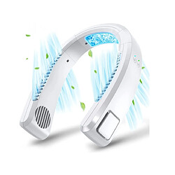 Climatiseur de Cou, Ventilateur de Cou Portable avec Puce de Réfrigération à Semi-Conducteur, Blanc