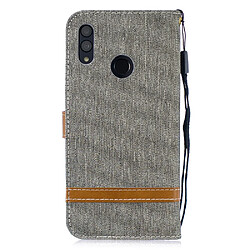 Avis Etui en PU tissu jean bicolore avec support gris pour votre Huawei P Smart (2019)/Honor 10 Lite