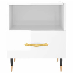 Acheter Maison Chic Table de chevet,Table de Nuit,Meuble de Rangement blanc brillant 40x35x47,5 cm bois d’ingénierie