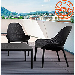 Alterego Fauteuil lounge de jardin perforé 'SILO' noir design