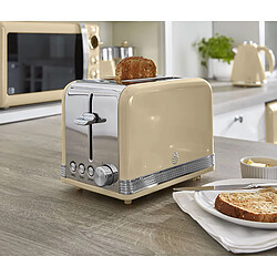 Retro Set Petit-Déjeuner Bouilloire 1,8L Sans fil, Grille-Pain 2 Larges Tranches, 850, Crème, SWAN, STP7050CNEU