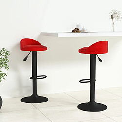 vidaXL Tabourets de bar lot de 2 rouge bordeaux velours 