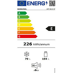 Réfrigérateur combiné intégrable à glissière 273l - art8810sf - WHIRLPOOL