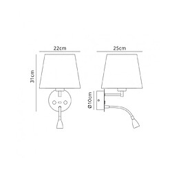 Luminaire Center Applique avec liseuse Fusion blanc mat 1 ampoule 17cm