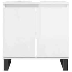 Acheter Maison Chic Armoire de bain,Meuble de rangement de salle de bain,Meuble haut blanc brillant 58x33x60 cm bois d'ingénierie -GKD591093