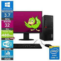 Lenovo M710T i3-6100 3.70GHz 32Go/480Go SSD Wifi W10 + Ecran 27 · Reconditionné 