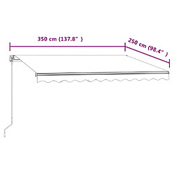 vidaXL Auvent rétractable automatique 350x250 cm Jaune et blanc pas cher