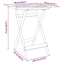 vidaXL Ensemble de bistro pliable 3 pcs bois d'acacia solide pas cher