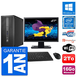 PC Tour HP 800 G2 Ecran 27" Intel G4400 RAM 16Go Disque Dur 2To Windows 10 Wifi - Occasion