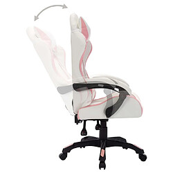 Maison Chic Fauteuil de jeux vidéo avec LED,Fauteuil Gamer du Bureau RVB Rose et noir Similicuir -MN21953 pas cher