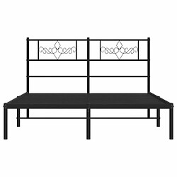 Maison Chic Lit adulte - Cadre de lit métal avec tête de lit,Structure du lit Contemporain pour chambre noir 140x200 cm -MN36945 pas cher