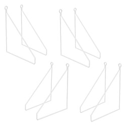 ML DESIGN MODERN LIVING Lot de 8 supports d'étagère murale équerre triangle en métal blanc 200 x 250 mm 