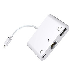 Wewoo Adaptateur réseau Lightning 8 broches vers RJ45 1 000 Mbits / s + Port de chargement + Convertisseur multifonctions en lecture USB pour appareil photo