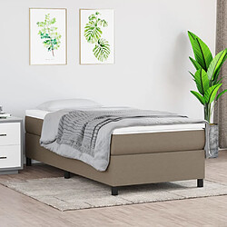 vidaXL Sommier à lattes de lit avec matelas Taupe 100x200 cm Tissu