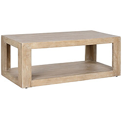 Pegane Table basse, table de salon en bois massif coloris naturel - longueur 120 x profondeur 58 x Hauteur 45 cm pas cher