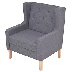 Avis Helloshop26 Fauteuil chaise siège lounge design club sofa salon tissu gris 1102324