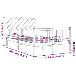 vidaXL Cadre de lit sans matelas 120x200 cm bois de pin massif pas cher