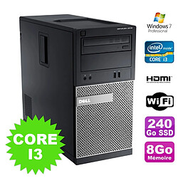 PC Tour DELL Optiplex 3010 MT Intel I3-2120 Graveur 8Go 240Go SSD HDMI Wifi W7 - Occasion