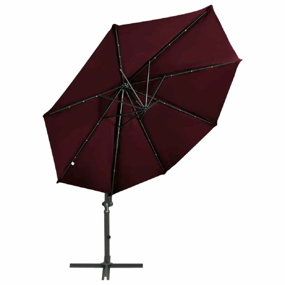 Acheter Maison Chic Parasol Jardin | Parasol déporté avec mat et lumières LED Rouge bordeaux 300 cm - GKD17571