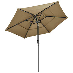 Avis Maison Chic Parasol Jardin | Parasol à 3 niveaux avec mat en aluminium Taupe 2,5 m - GKD69482