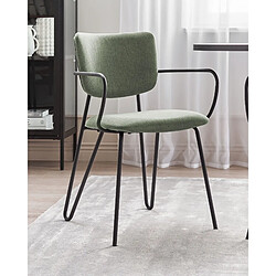 Beliani Chaise de salle à manger ELKO Set de 2 Tissu Vert foncé