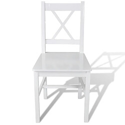 Maison Chic Lot de 4 Chaises à manger,Chaise pour cuisine blanc bois de pin -MN18778