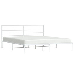 Acheter Maison Chic Lit adulte - Cadre de lit métal avec tête de lit,Structure du lit Contemporain pour chambre blanc 180x200 cm -MN25336