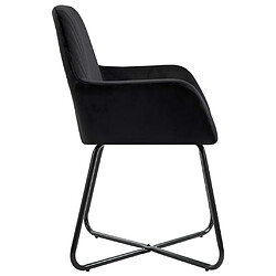 Decoshop26 Lot de 4 chaises de salle à manger cuisine en velours noir pieds en acier style moderne CDS021866 pas cher