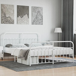 Maison Chic Lit adulte - Cadre de lit métal avec tête de lit/pied de lit,Structure du lit Contemporain pour chambre blanc 183x213cm -MN89207