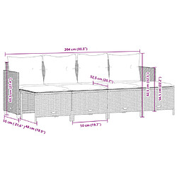 vidaXL Salon de jardin avec coussins 5 pcs marron résine tressée pas cher