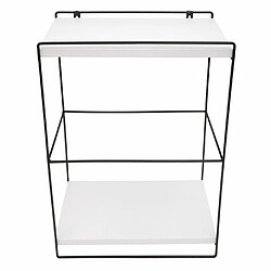 Acheter Mendler Etagère murale HWC-K77, étagère suspendue Etagère de cuisine, bois massif métal industriel 2 étagères 50x35x17cm ~ blanc