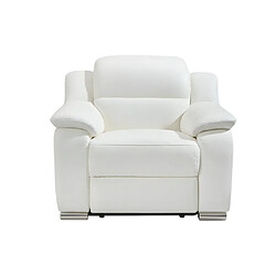 Acheter Vente-Unique Fauteuil relax électrique en cuir blanc ARENA III