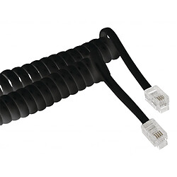 Câble téléphonique RJ10 M - RJ10 M RJ10 (4P4C) Mâle - RJ10 (4P4C) Mâle Enroulé 2.00 m Noir