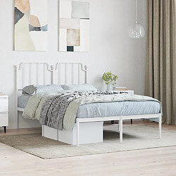 Maison Chic Cadre/structure de lit métal et tête de lit pour adulte - Lit Moderne Chambre blanc 120x190 cm -MN23041