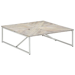 vidaXL Table basse 110x110x36 cm Bois de manguier solide