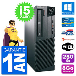 PC Lenovo ThinkCentre M82 SFF Intel i5-2400 RAM 8Go Disque 250Go Windows 10 Wifi · Occasion 