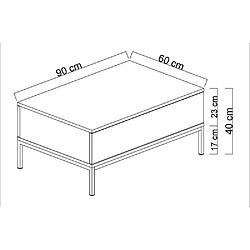 Avis Hanah Home Table basse en agglomeré et métal Lord noir.