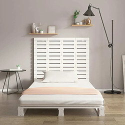 Avis Maison Chic Tête de lit scandinave,Meuble de chambre murale Blanc 81x3x91,5 cm Bois massif de pin -MN67536