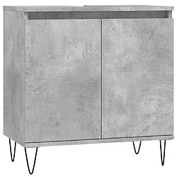 vidaXL Armoire de bain gris béton 58x33x60 cm bois d'ingénierie