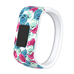 Avis Wewoo Bracelet pour montre connectée Dragonne Sport en silicone avec Motif fleurs Garmin Vivofit JRTaille Grand Bleu + Rouge