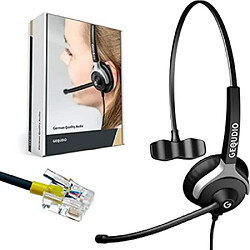 Gequdio WA9006 Micro Casque Filaire Jack 3.5mm Supra-Auriculaire Fonction Anti Bruit Noir