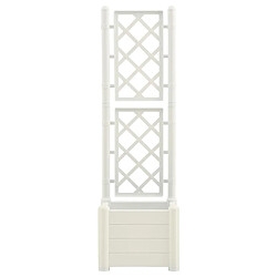 Avis Maison Chic Jardinière,Bac à fleurs avec treillis - pot de fleur 43x43x142 cm PP Blanc -GKD30961