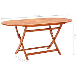 vidaXL Table de jardin pliable 160x85x74 cm Bois d'eucalyptus solide pas cher